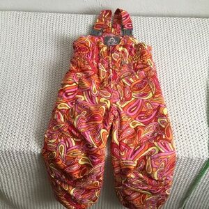JUPA MULTI COLORED ONE PIECE SKI SNOWBOARD BIB SIZE GIRL 5